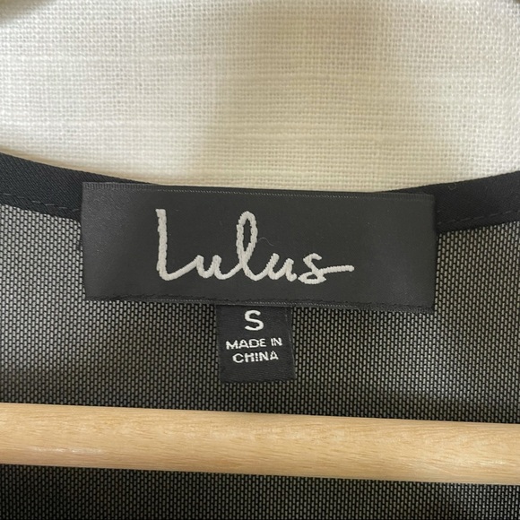 Lulus Iced Latte Black Tassel Mini Dress Sheer Short Shift - Picture 4 of 12